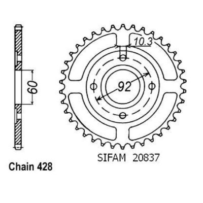 Rozeta pro Yamaha 20837CZ39